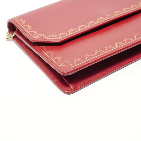 CARTIER Garland Chain Wallet Shoulder Bag Red WS28560