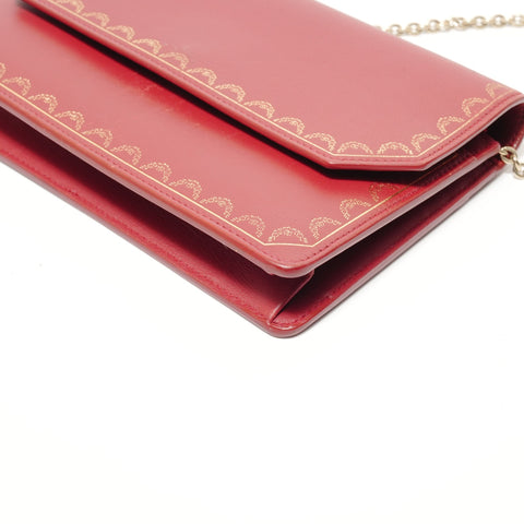 CARTIER Garland Chain Wallet Shoulder Bag Red WS28560