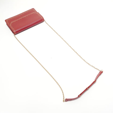 CARTIER Garland Chain Wallet Shoulder Bag Red WS28560