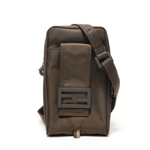 FENDI Baguette Phone Pouch Shoulder Bag khaki WS28561