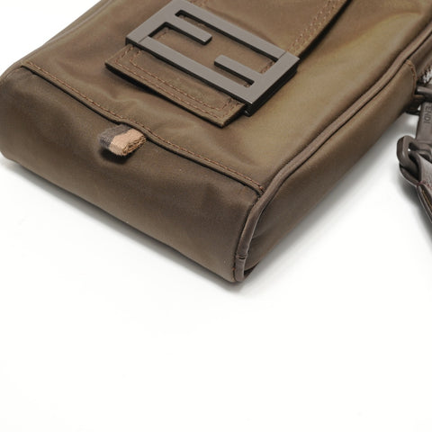 FENDI Baguette Phone Pouch Shoulder Bag khaki WS28561