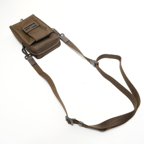 FENDI Baguette Phone Pouch Shoulder Bag khaki WS28561