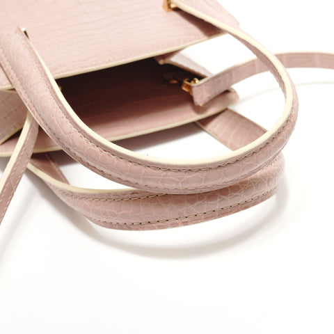 LOUIS VUITTON Special Order Exotic Leather 2-Way Bag Handbag pink WS28563