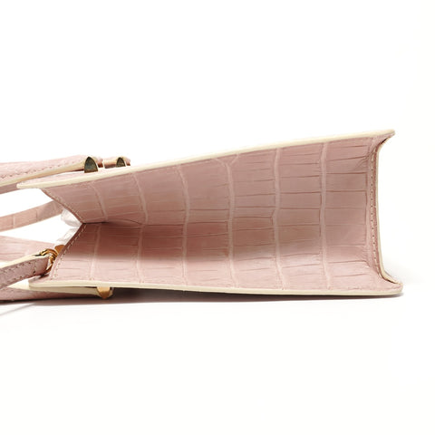 LOUIS VUITTON Special Order Exotic Leather 2-Way Bag Handbag pink WS28563