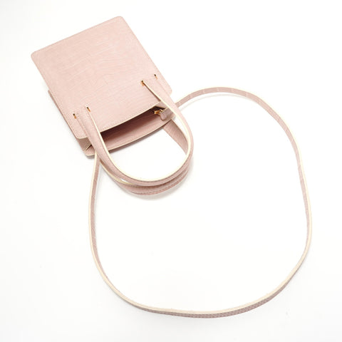 LOUIS VUITTON Special Order Exotic Leather 2-Way Bag Handbag pink WS28563