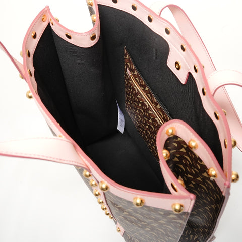 BURBERRY 2-Way PVC x Leather Tote Bag Brown WS28564