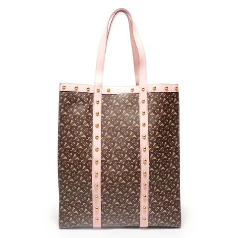 BURBERRY 2-Way PVC x Leather Tote Bag Brown WS28564
