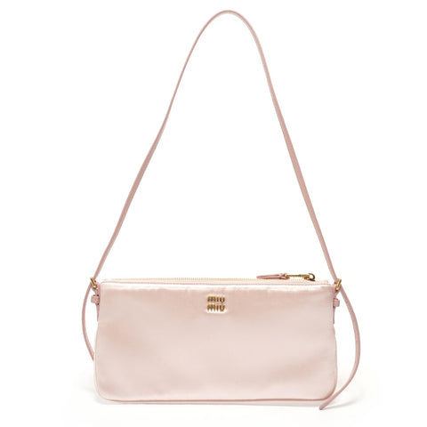 Miu Miu Satin drawstring pouch Shoulder Bag pink WS28567