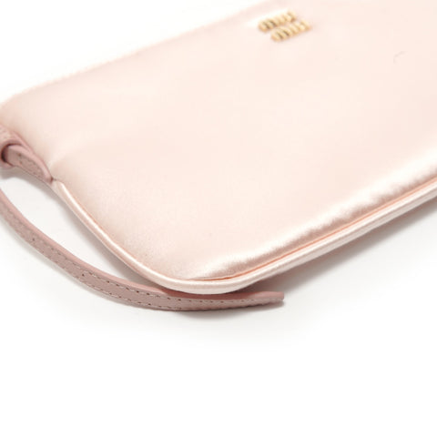 Miu Miu Satin drawstring pouch Shoulder Bag pink WS28567