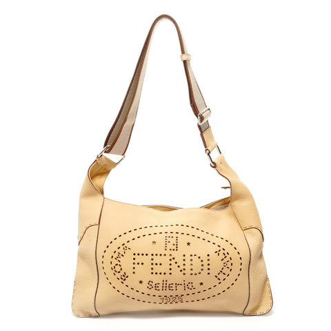 FENDI Selleria Punching Shoulder Bag yellow WS28572