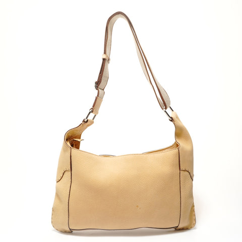 FENDI Selleria Punching Shoulder Bag yellow WS28572