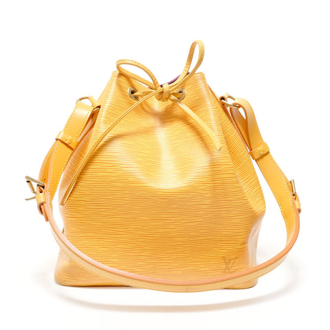 LOUIS VUITTON 1996 Epi Petit Noe Black Shoulder Bag yellow WS28576