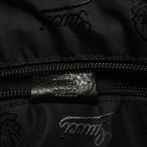 GUCCI logo leather tote Shoulder Bag black WS28581