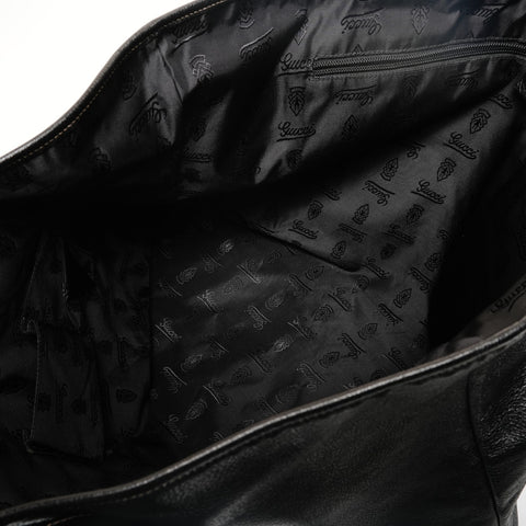 GUCCI logo leather tote Shoulder Bag black WS28581