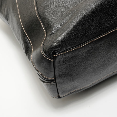 GUCCI logo leather tote Shoulder Bag black WS28581