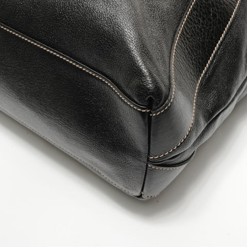 GUCCI logo leather tote Shoulder Bag black WS28581