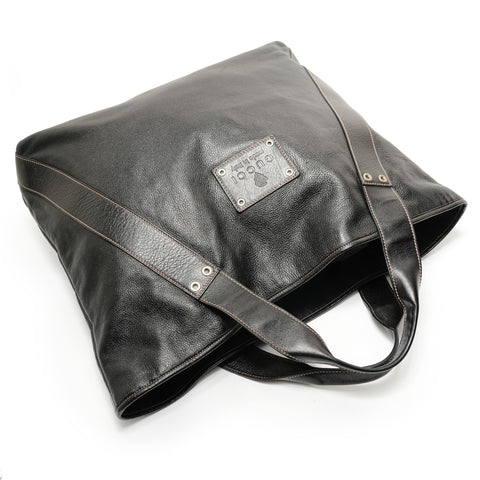 GUCCI logo leather tote Shoulder Bag black WS28581