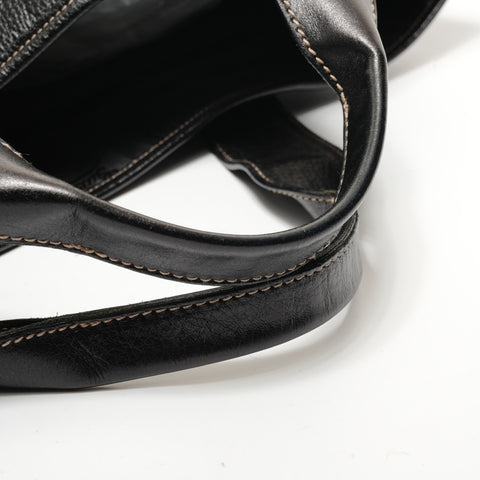 GUCCI logo leather tote Shoulder Bag black WS28581