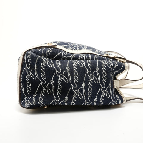 GUCCI Abby D-ring GG logo canvas Shoulder Bag Navy WS28582