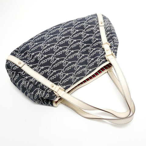 GUCCI Abby D-ring GG logo canvas Shoulder Bag Navy WS28582