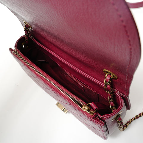 CHANEL Coco Curve Small Matelassé Shoulder Bag Red WS28583