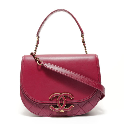 CHANEL Coco Curve Small Matelassé Shoulder Bag Red WS28583
