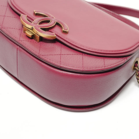 CHANEL Coco Curve Small Matelassé Shoulder Bag Red WS28583