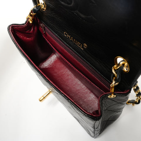 CHANEL Lamb Mini Matelassé, Unit 6 Shoulder Bag black WS28584
