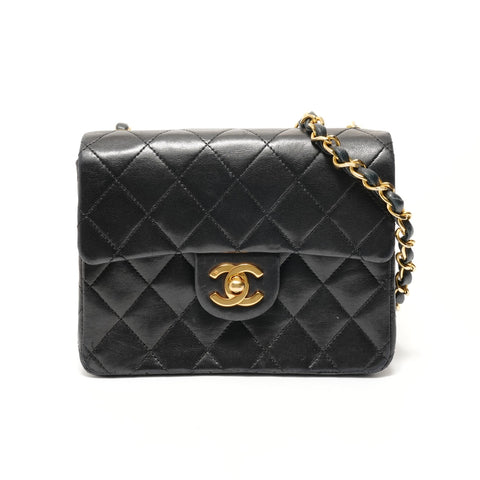 CHANEL Lamb Mini Matelassé, Unit 6 Shoulder Bag black WS28584