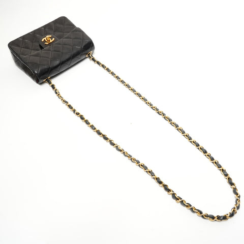 CHANEL Lamb Mini Matelassé, Unit 6 Shoulder Bag black WS28584