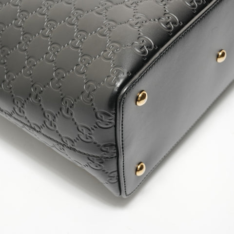 GUCCI GG Shima Leather Top Handle 2-Way Bag Shoulder Bag black WS28593