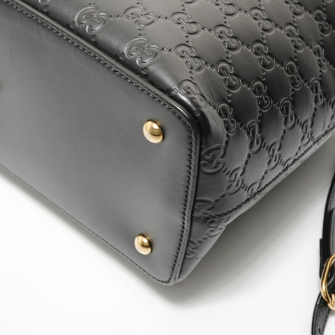 GUCCI GG Shima Leather Top Handle 2-Way Bag Shoulder Bag black WS28593