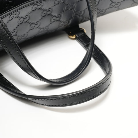 GUCCI GG Shima Leather Top Handle 2-Way Bag Shoulder Bag black WS28593