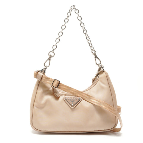 PRADA Nylon 2-Way Mini Shoulder Bag beige WS28594