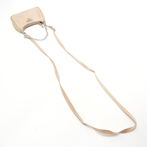 PRADA Nylon 2-Way Mini Shoulder Bag beige WS28594