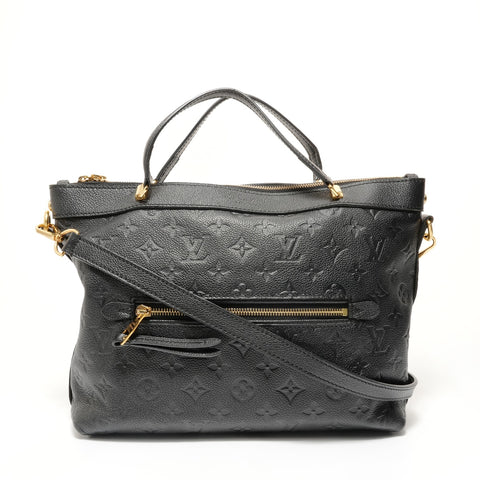 LOUIS VUITTON Monogram Empreinte Bastille PM, manufactured in 2015. Handbag black WS28597
