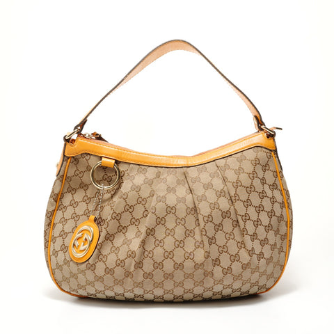 GUCCI Sukey GG Canvas One Belt Shoulder Bag Brown WS28599