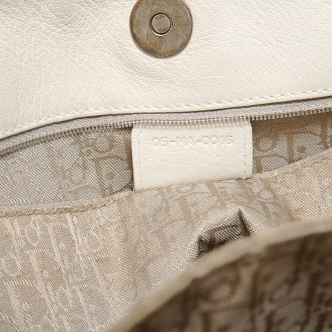 Christian Dior Gaucho Leather Handbag white WS28600