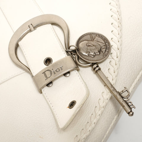 Christian Dior Gaucho Leather Handbag white WS28600