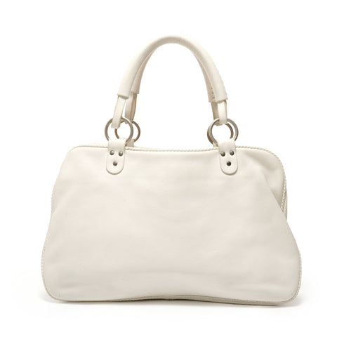 Christian Dior Gaucho Leather Handbag white WS28600