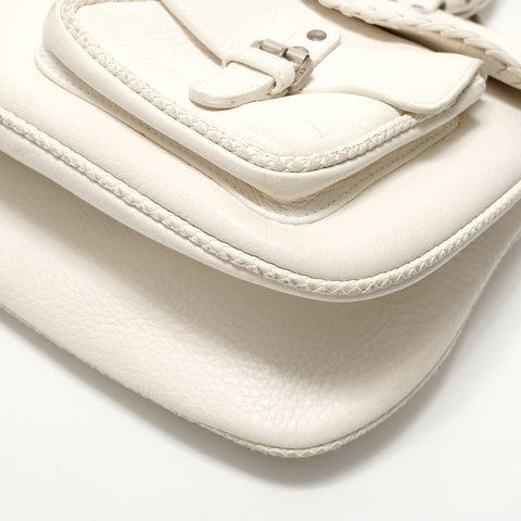 Christian Dior Gaucho Leather Handbag white WS28600