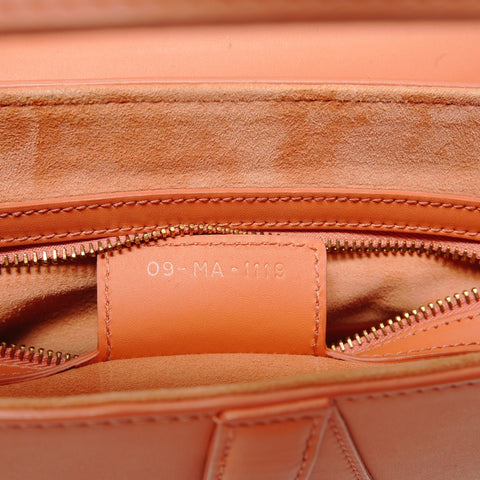 Christian Dior Leather Saddlebag Shoulder Bag Orange WS28603