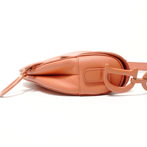 Christian Dior Leather Saddlebag Shoulder Bag Orange WS28603
