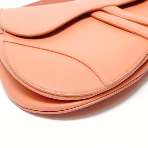 Christian Dior Leather Saddlebag Shoulder Bag Orange WS28603