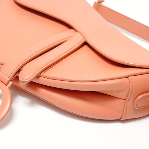 Christian Dior Leather Saddlebag Shoulder Bag Orange WS28603