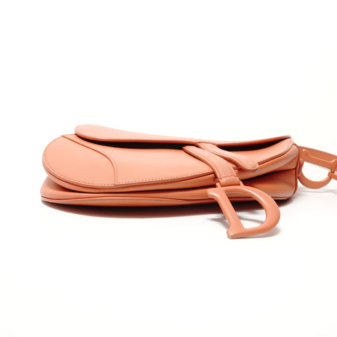 Christian Dior Leather Saddlebag Shoulder Bag Orange WS28603