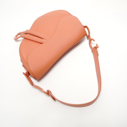 Christian Dior Leather Saddlebag Shoulder Bag Orange WS28603