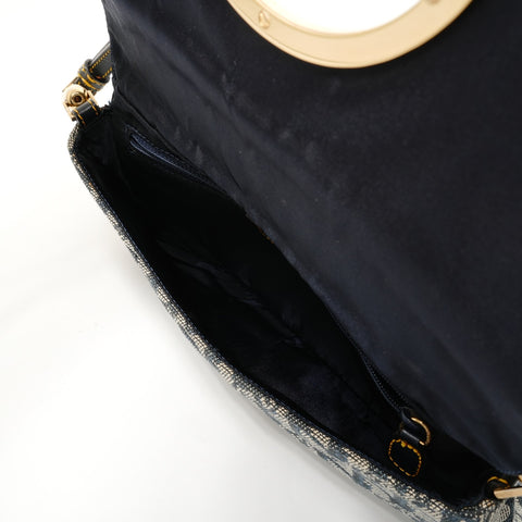 Christian Dior Marispearl One Belt Trotter Shoulder Bag Navy WS28604