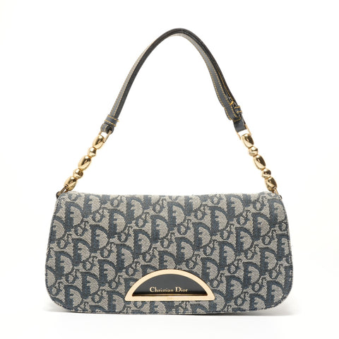 Christian Dior Marispearl One Belt Trotter Shoulder Bag Navy WS28604