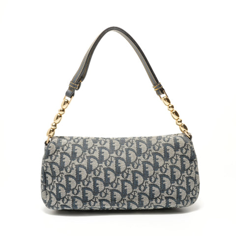 Christian Dior Marispearl One Belt Trotter Shoulder Bag Navy WS28604